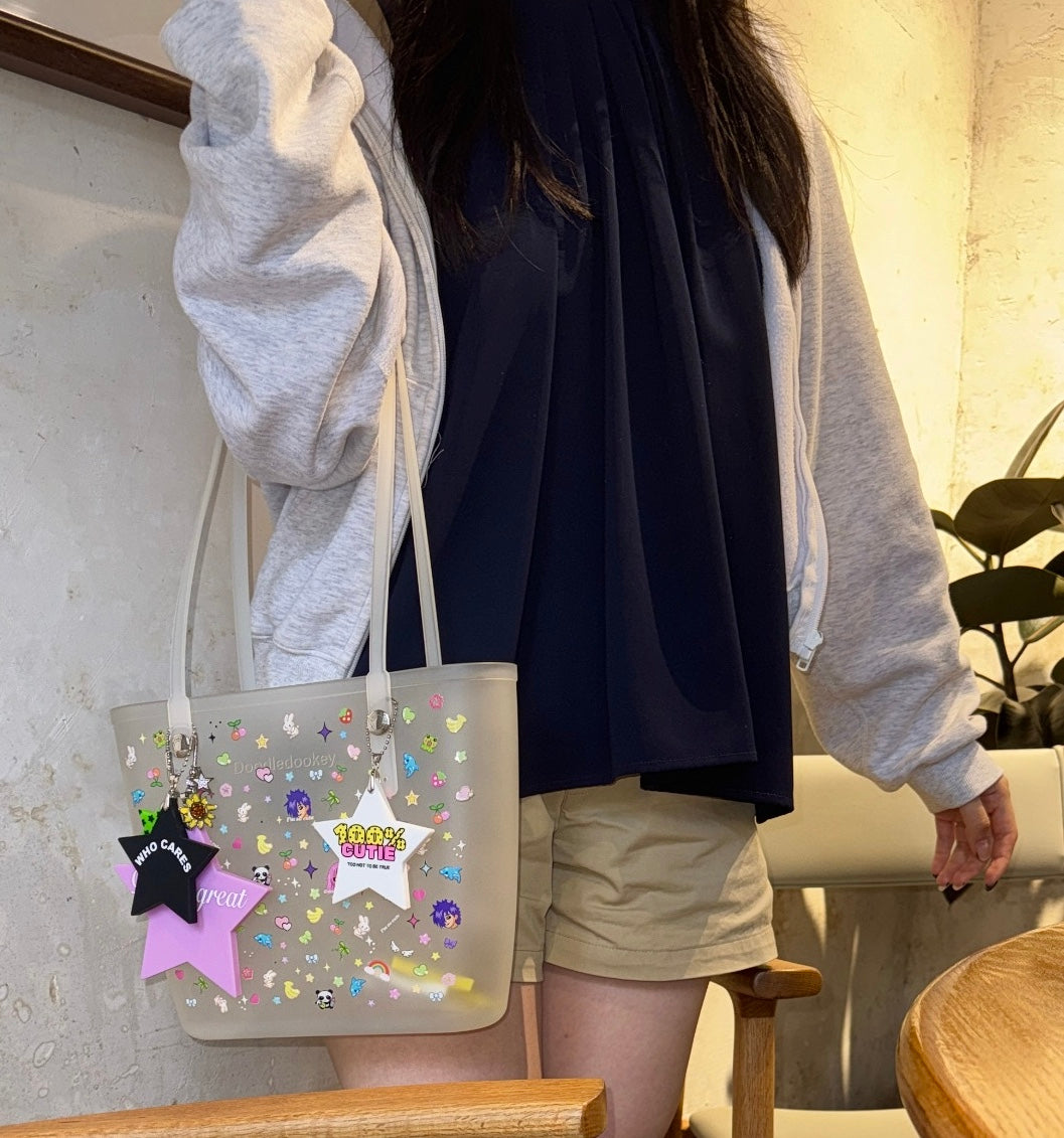 Emoji Tote Bag With Bag Charm Clear