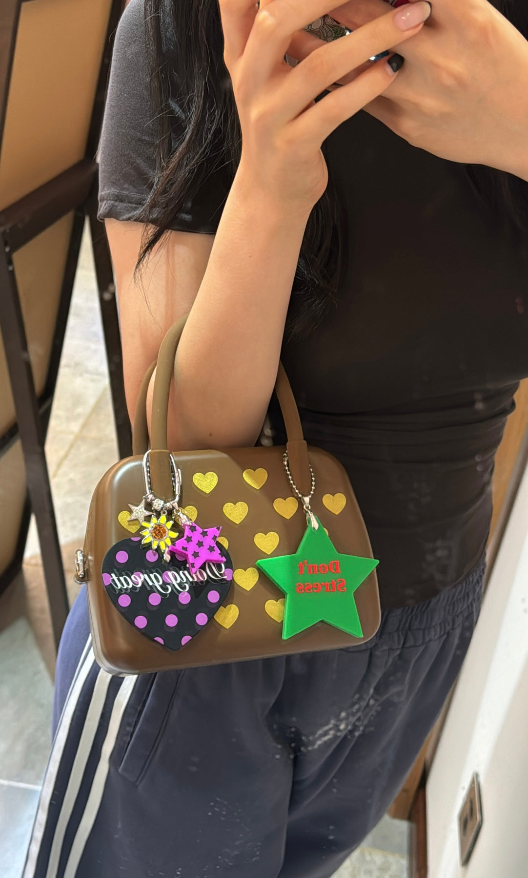 Don't Stress Star Shape Bag Charm Green