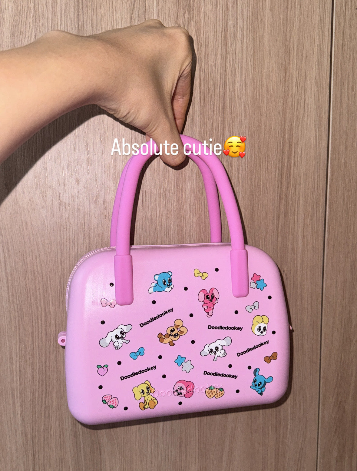 Silicone Puppy Print Bag Pink