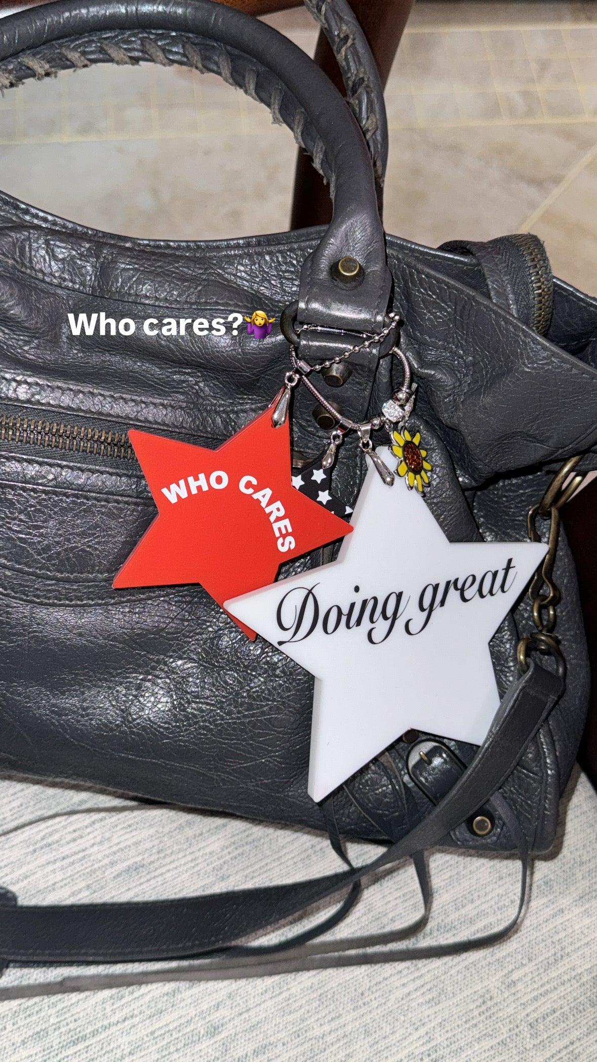 Who Cares Bag Charm Red