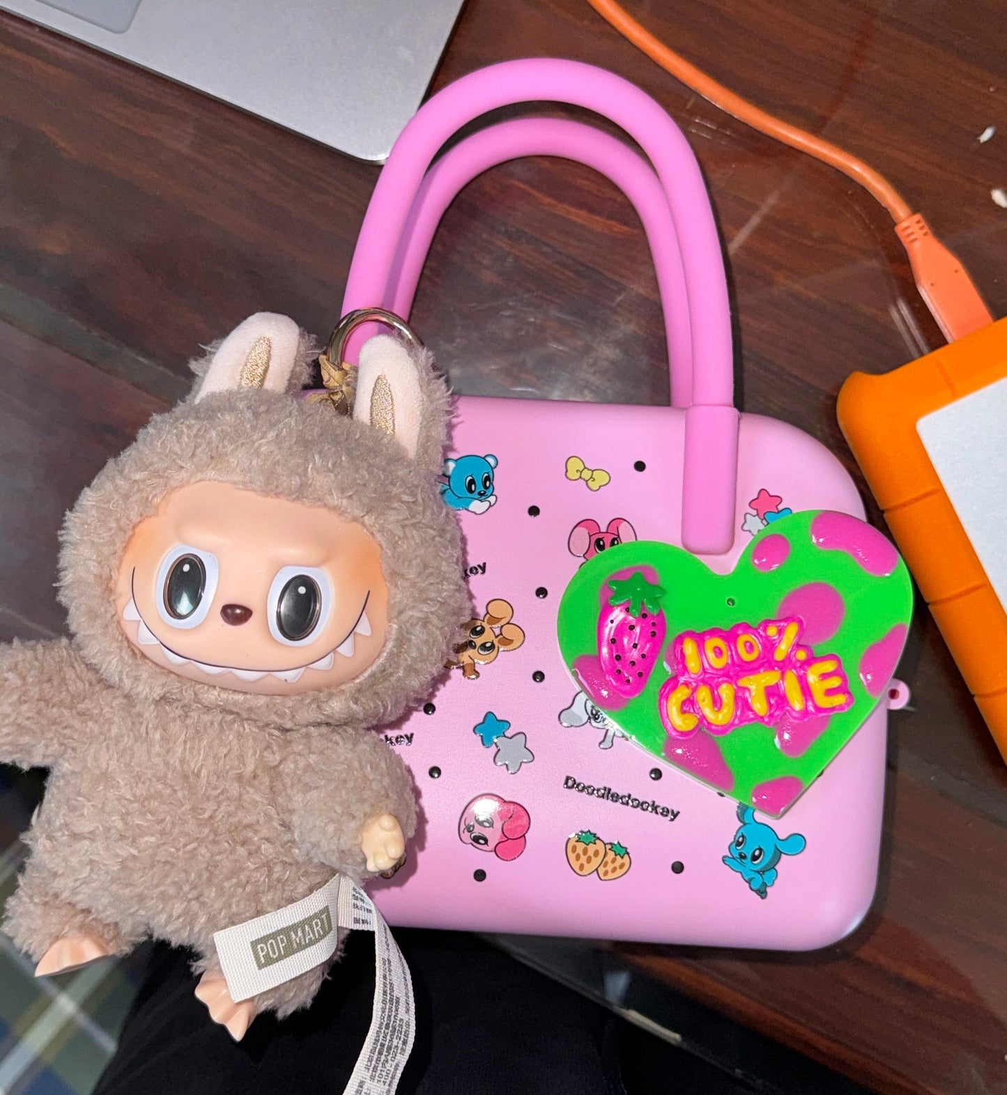 Silicone Puppy Print Bag Pink
