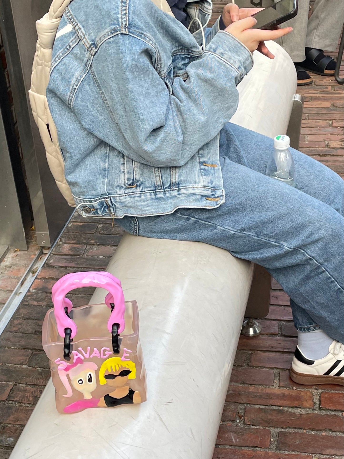 The Savage Hand Drawn Bag Pink