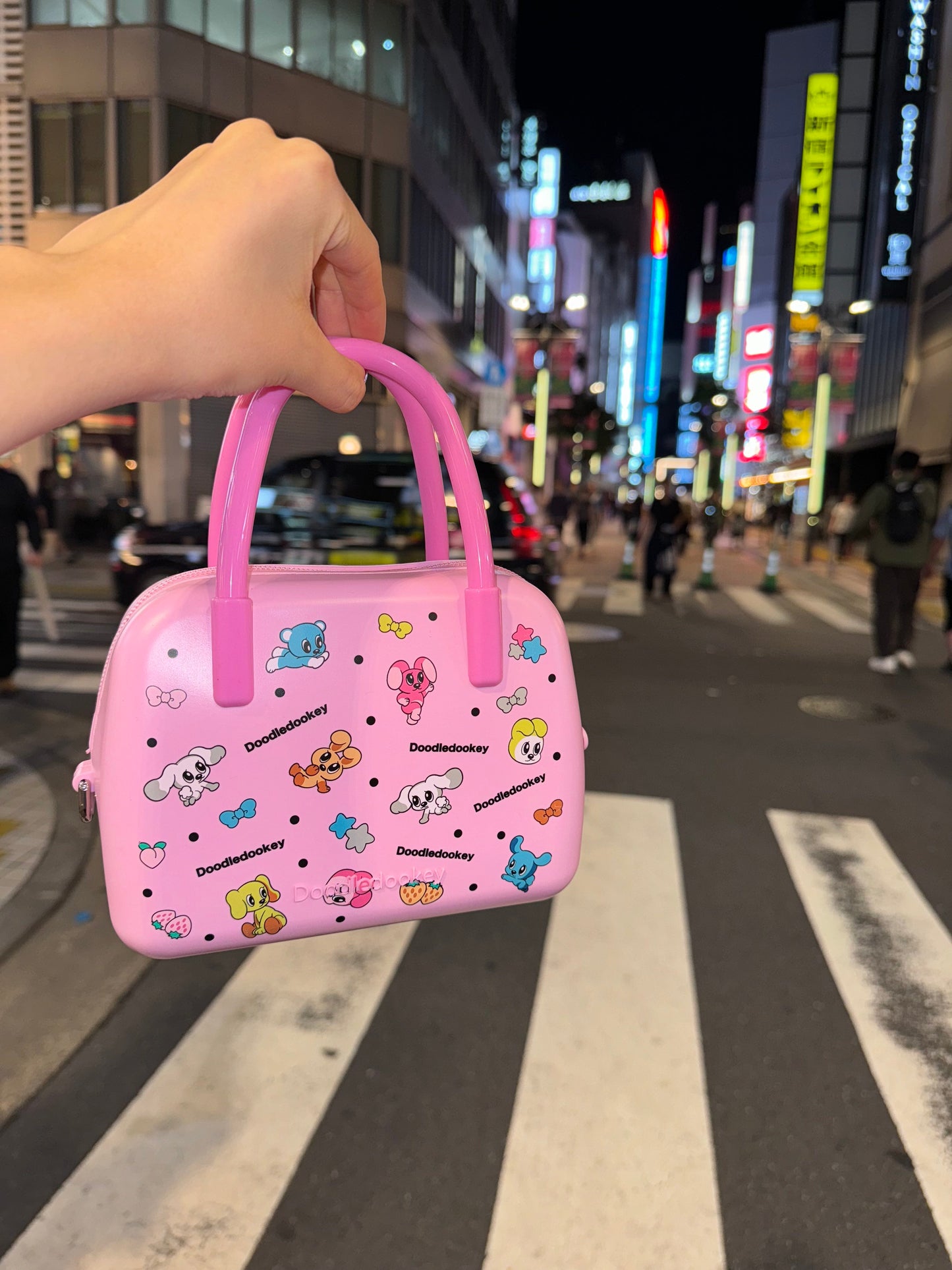 Silicone Puppy Print Bag Pink
