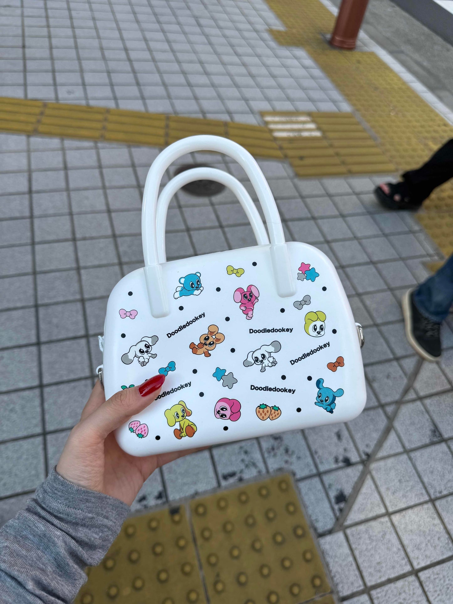 Silicone Puppy Print Bag White
