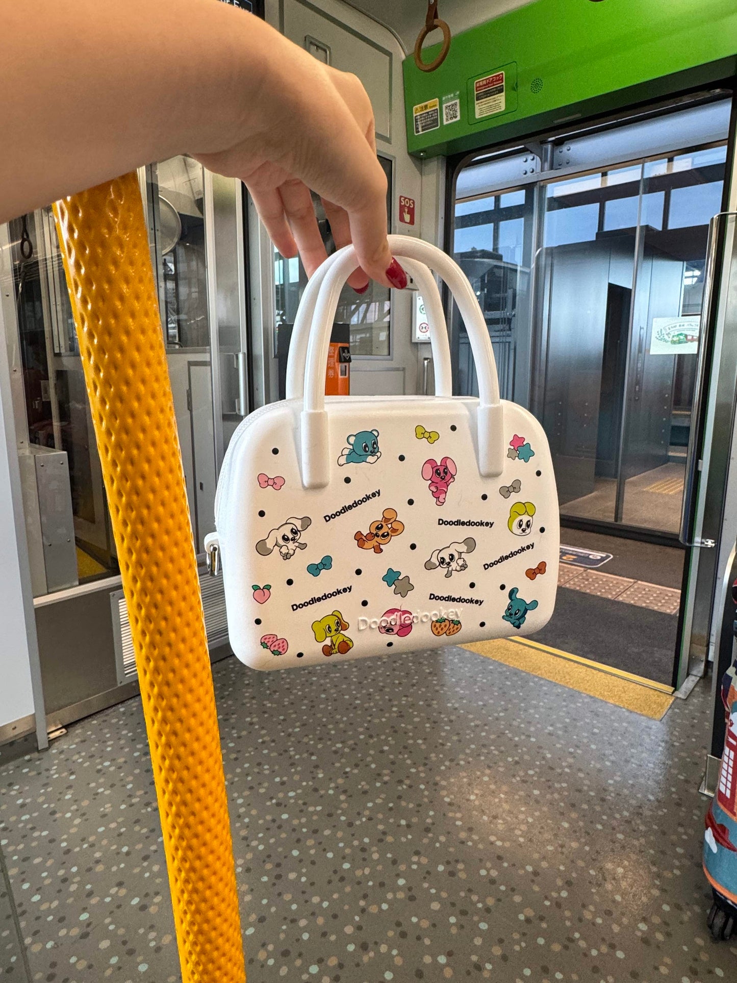 Silicone Puppy Print Bag White