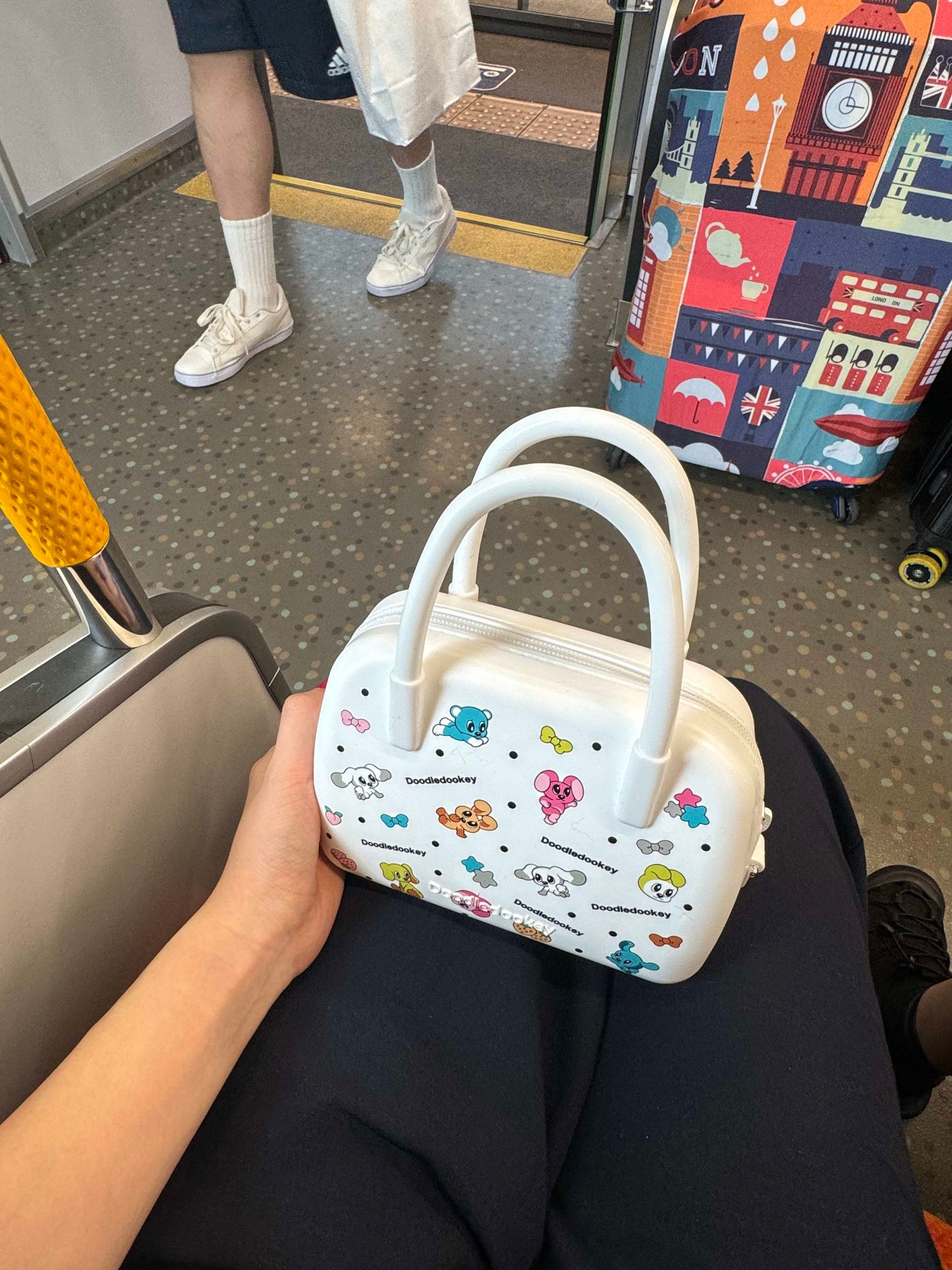 Silicone Puppy Print Bag White