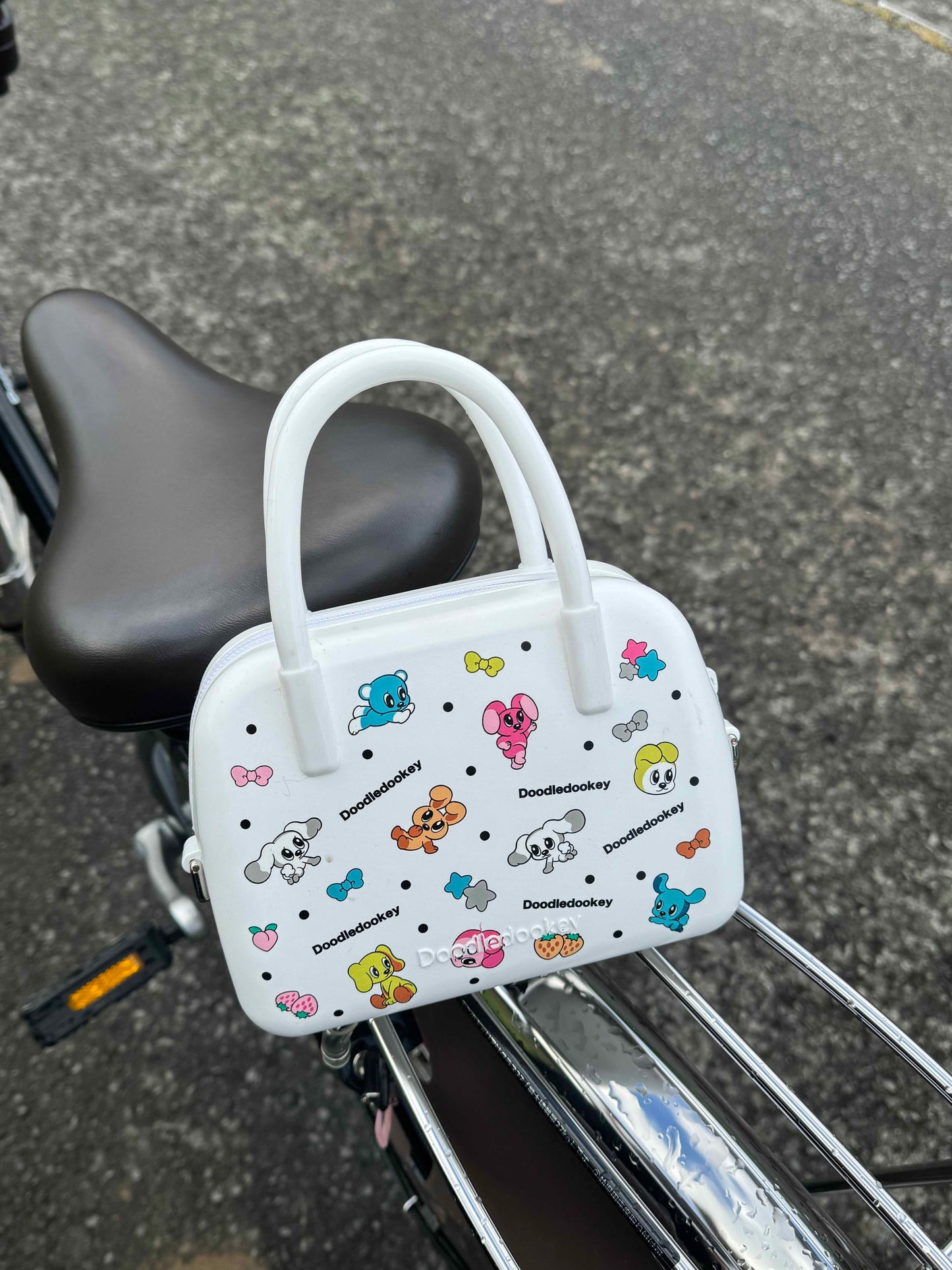 Silicone Puppy Print Bag White