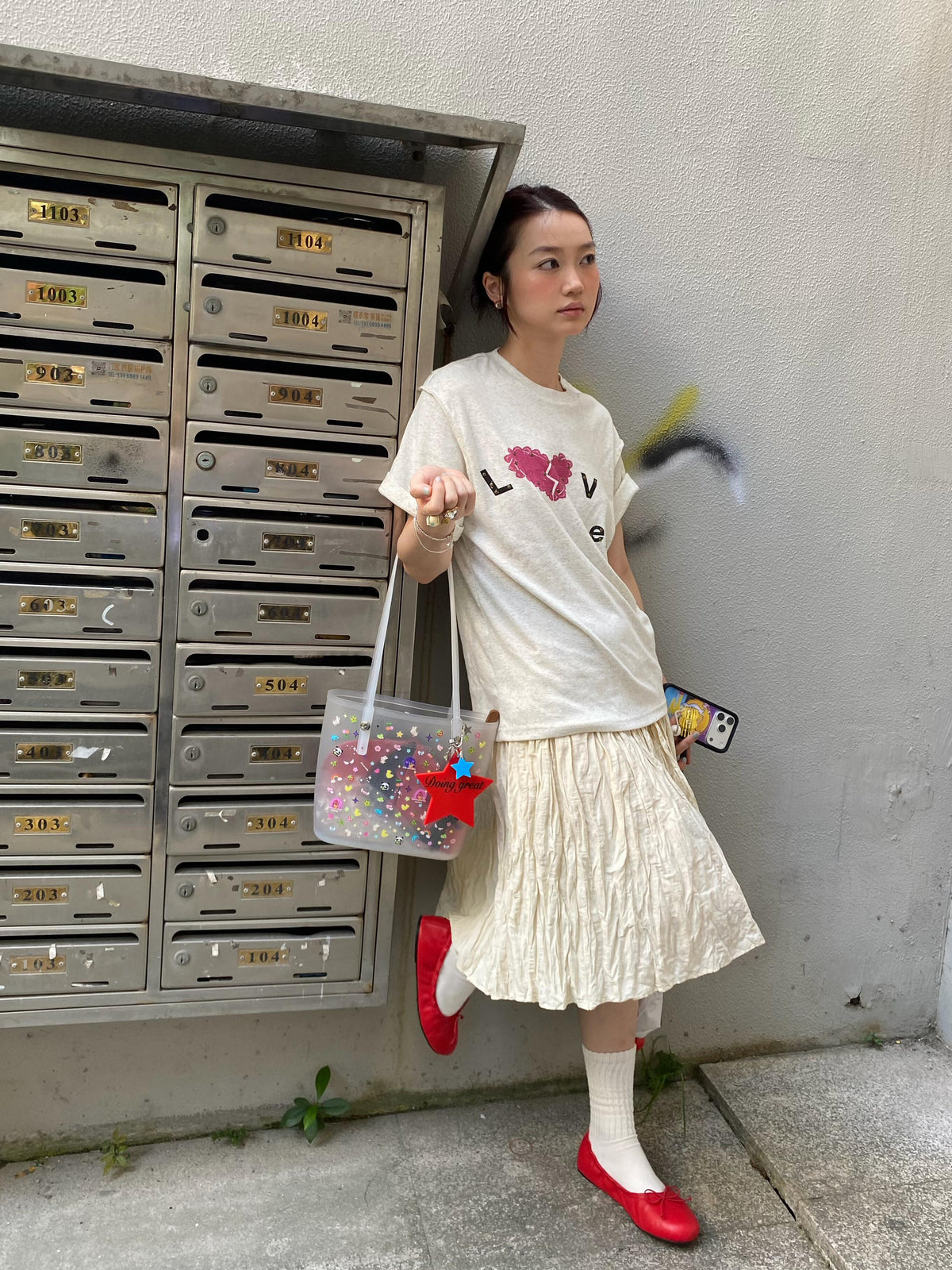 Emoji Tote Bag With Bag Charm Clear