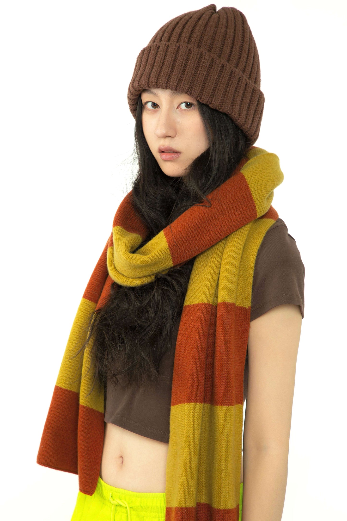 Wool Ribbed Coffee Beanie Hat