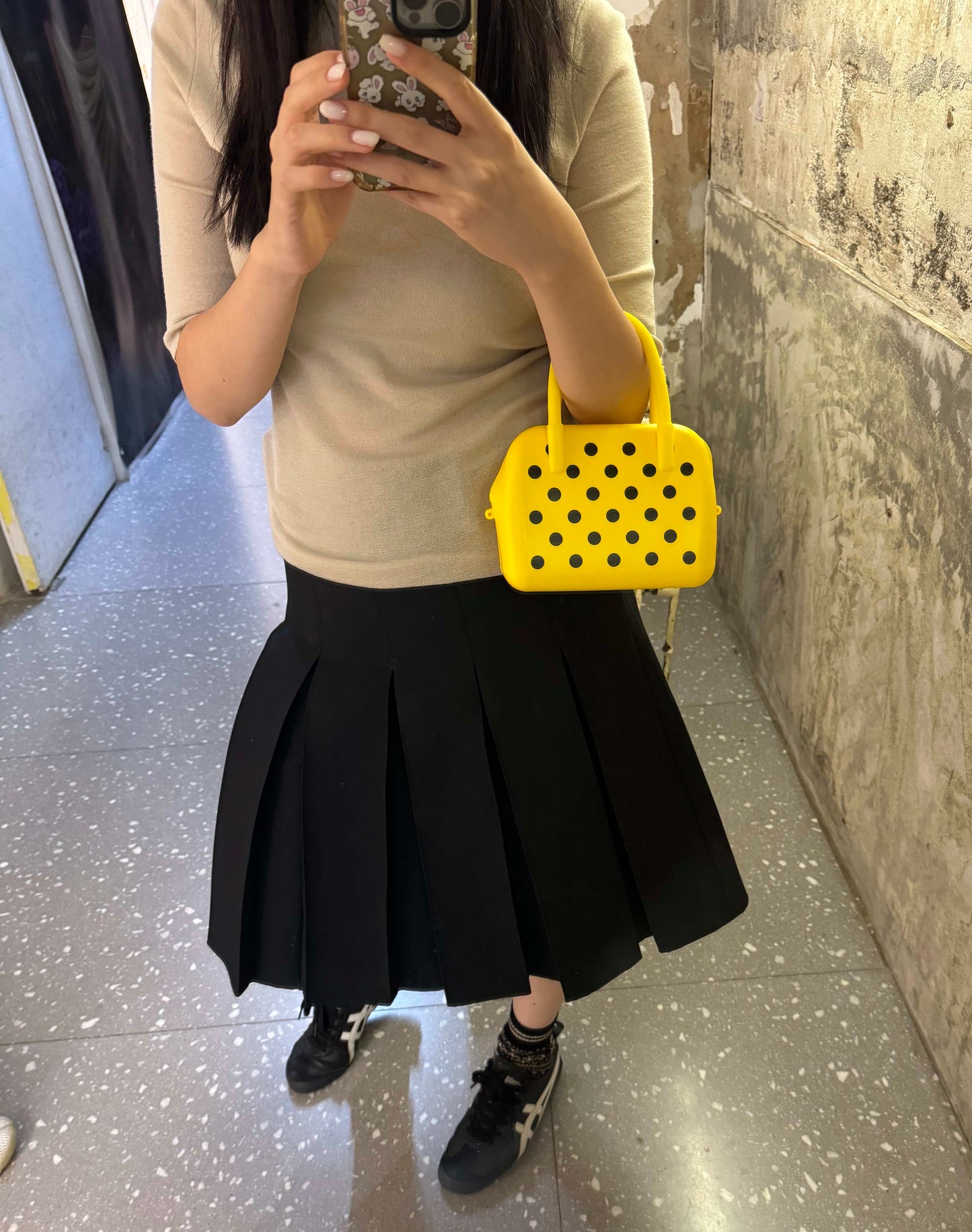 Silicone Polka Dot Bag Yellow