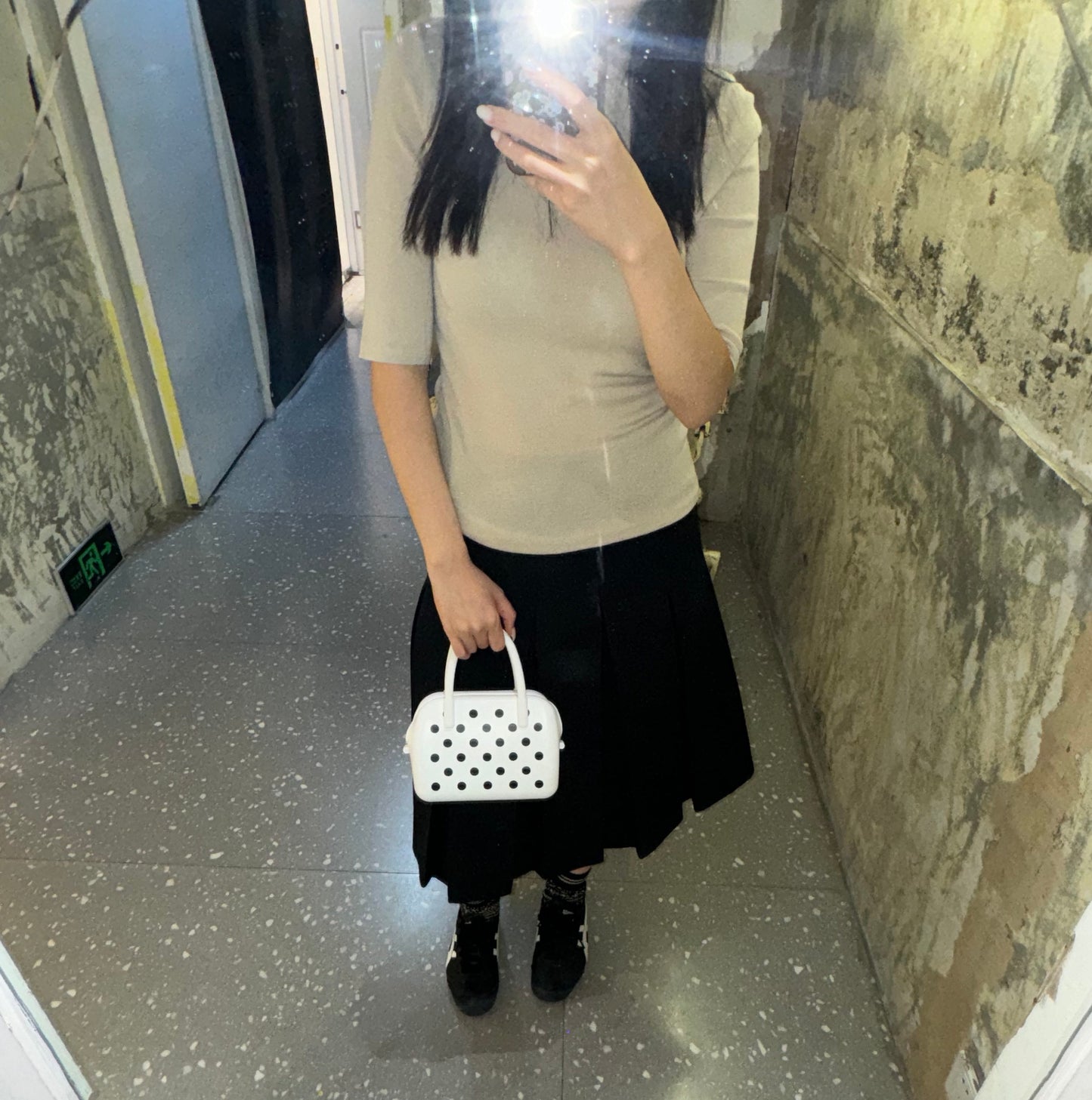Silicone Polka Dot Bag White