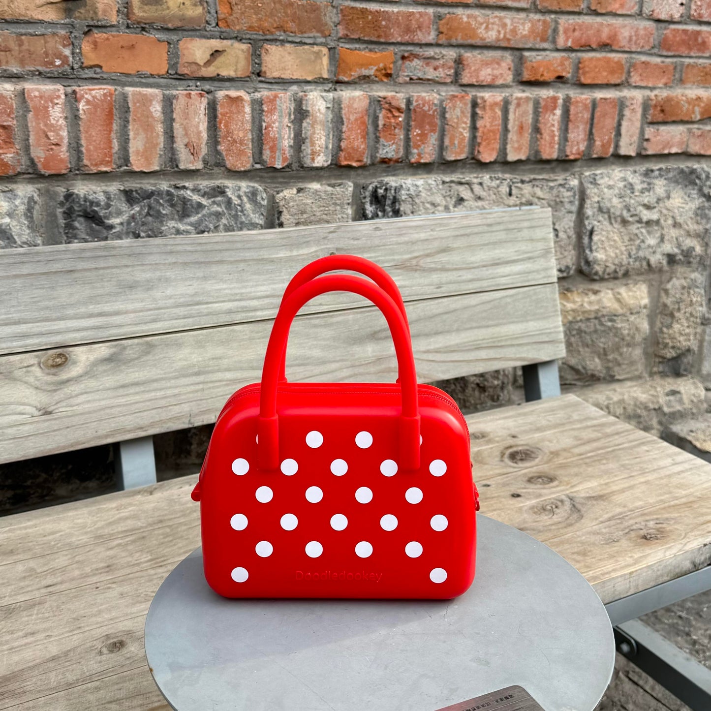 Silicone Polka Dot Bag Red