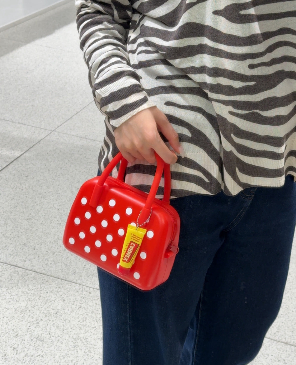 Silicone Polka Dot Bag Red