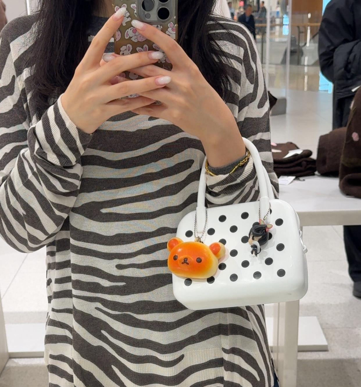 Silicone Polka Dot Bag White