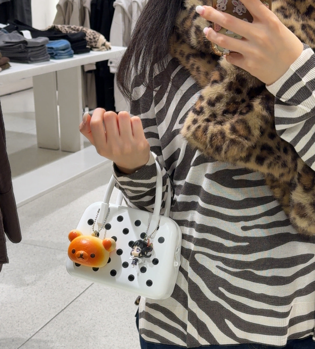 Silicone Polka Dot Bag White