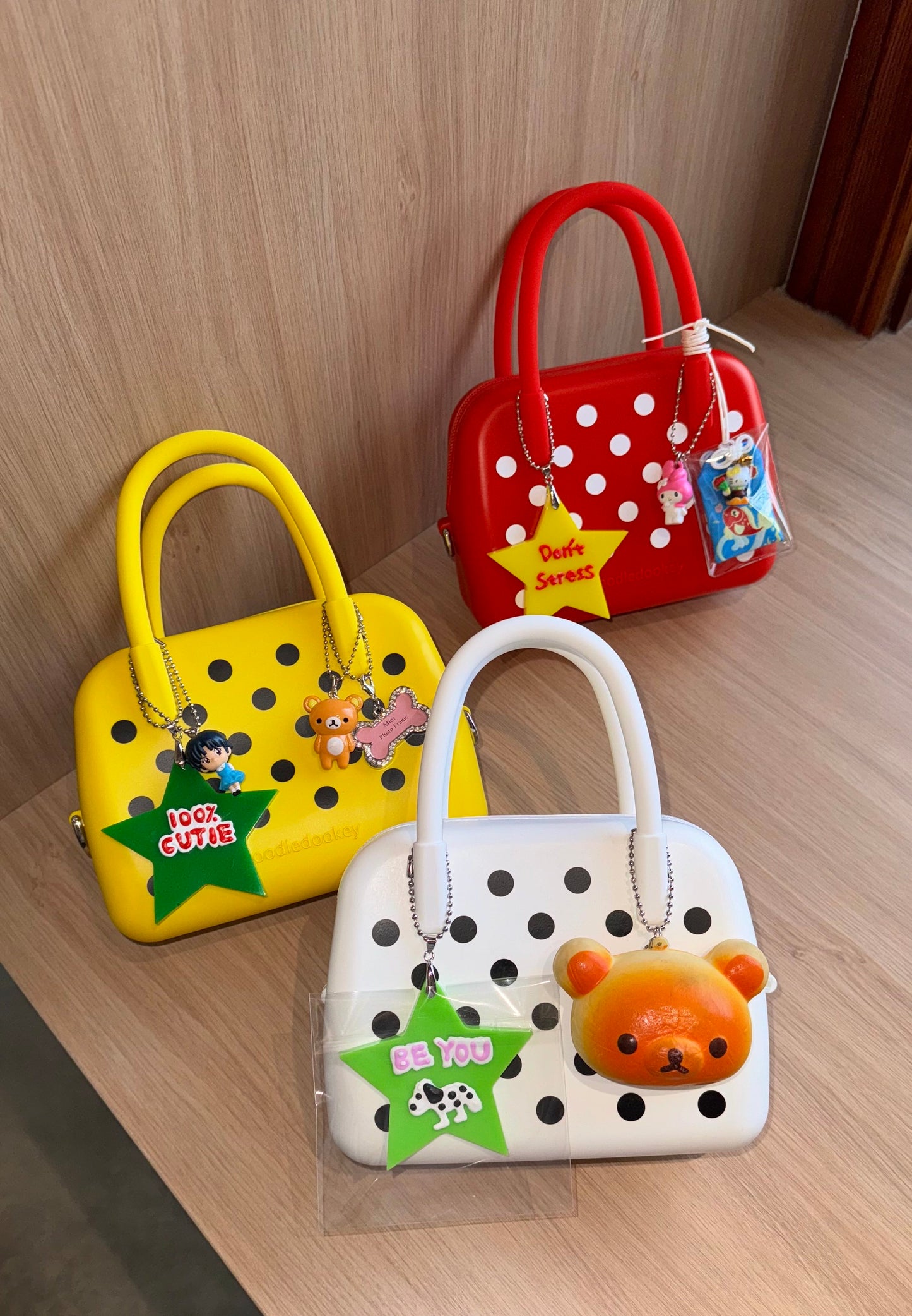Silicone Polka Dot Bag Red