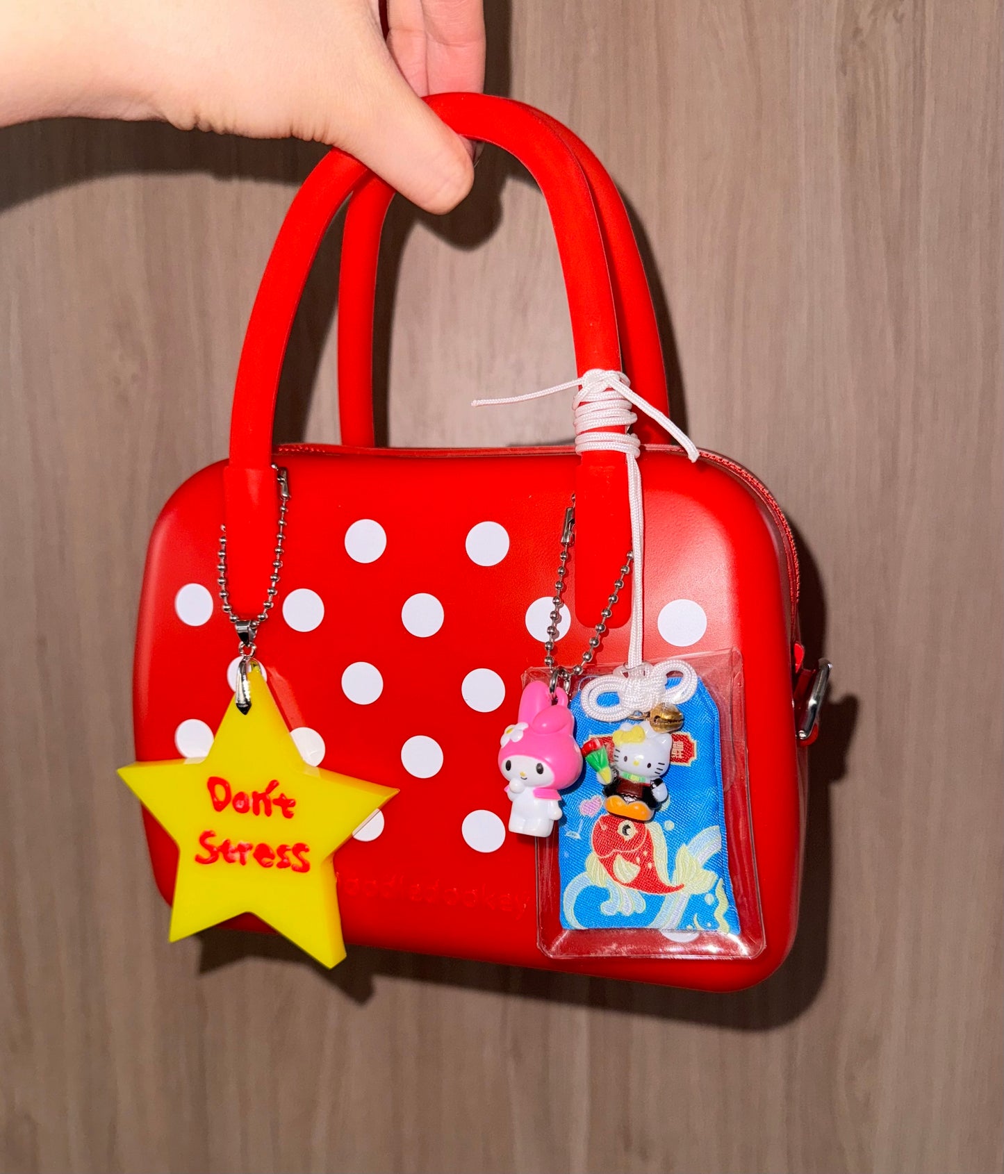 Silicone Polka Dot Bag Red