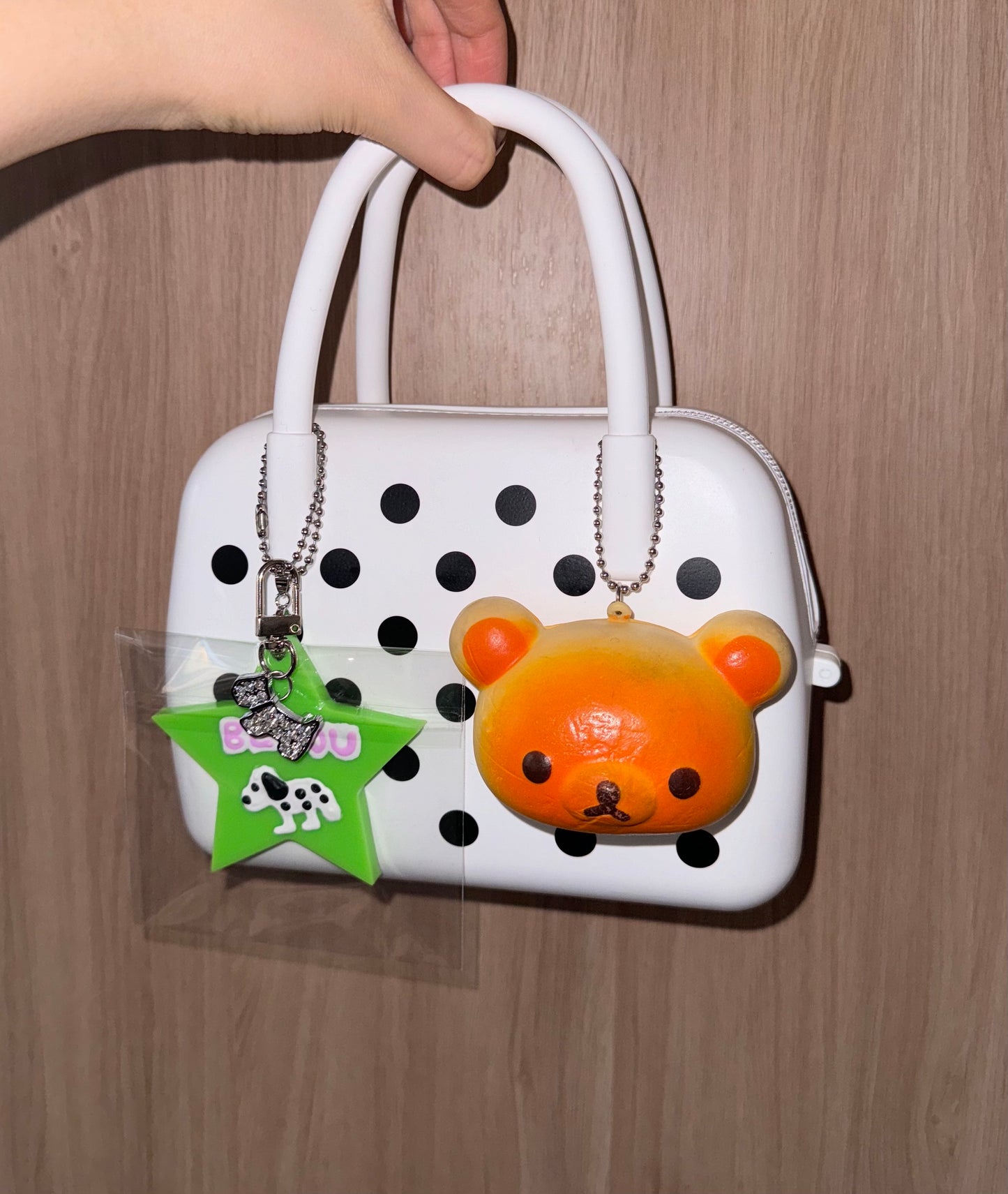 Silicone Polka Dot Bag White