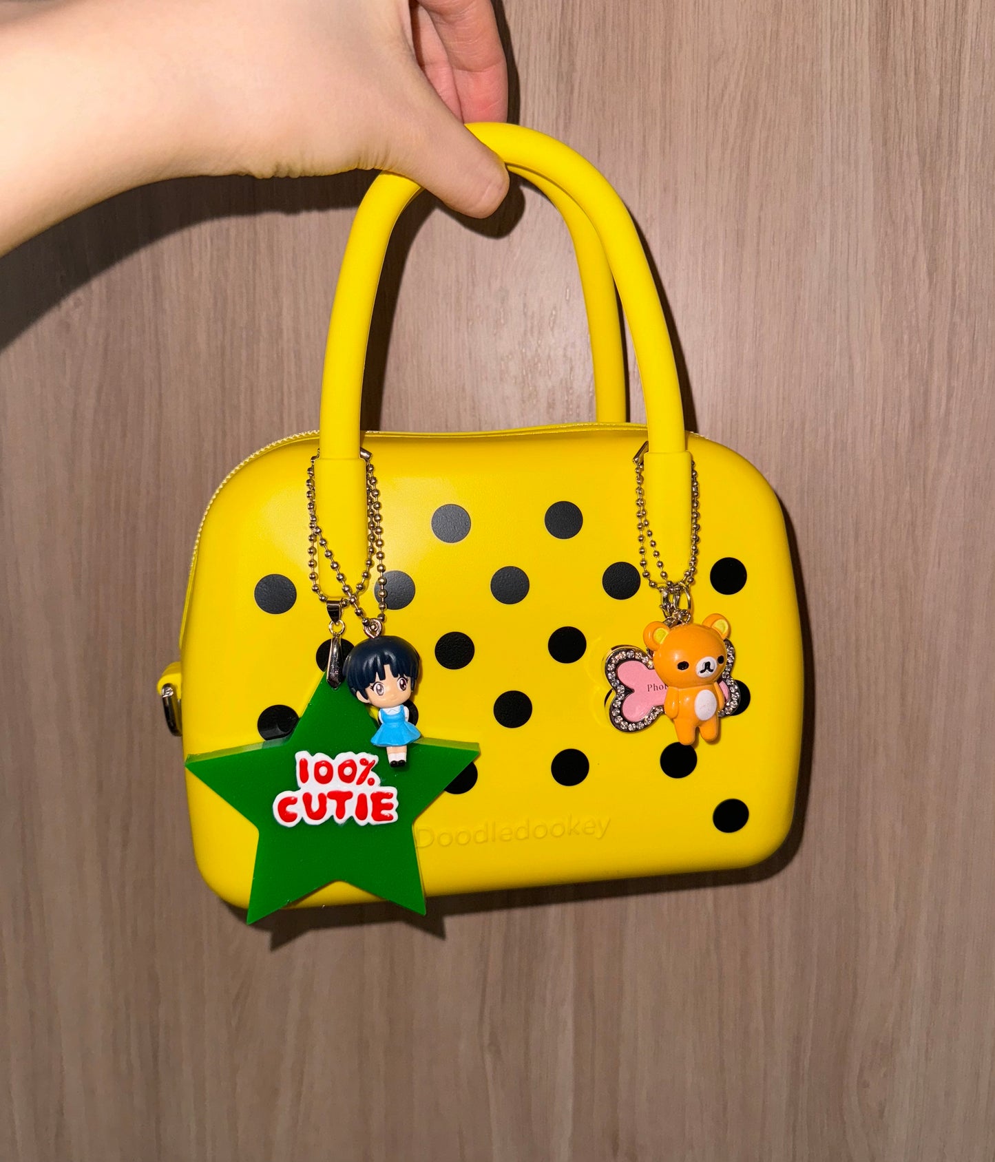 Silicone Polka Dot Bag Yellow