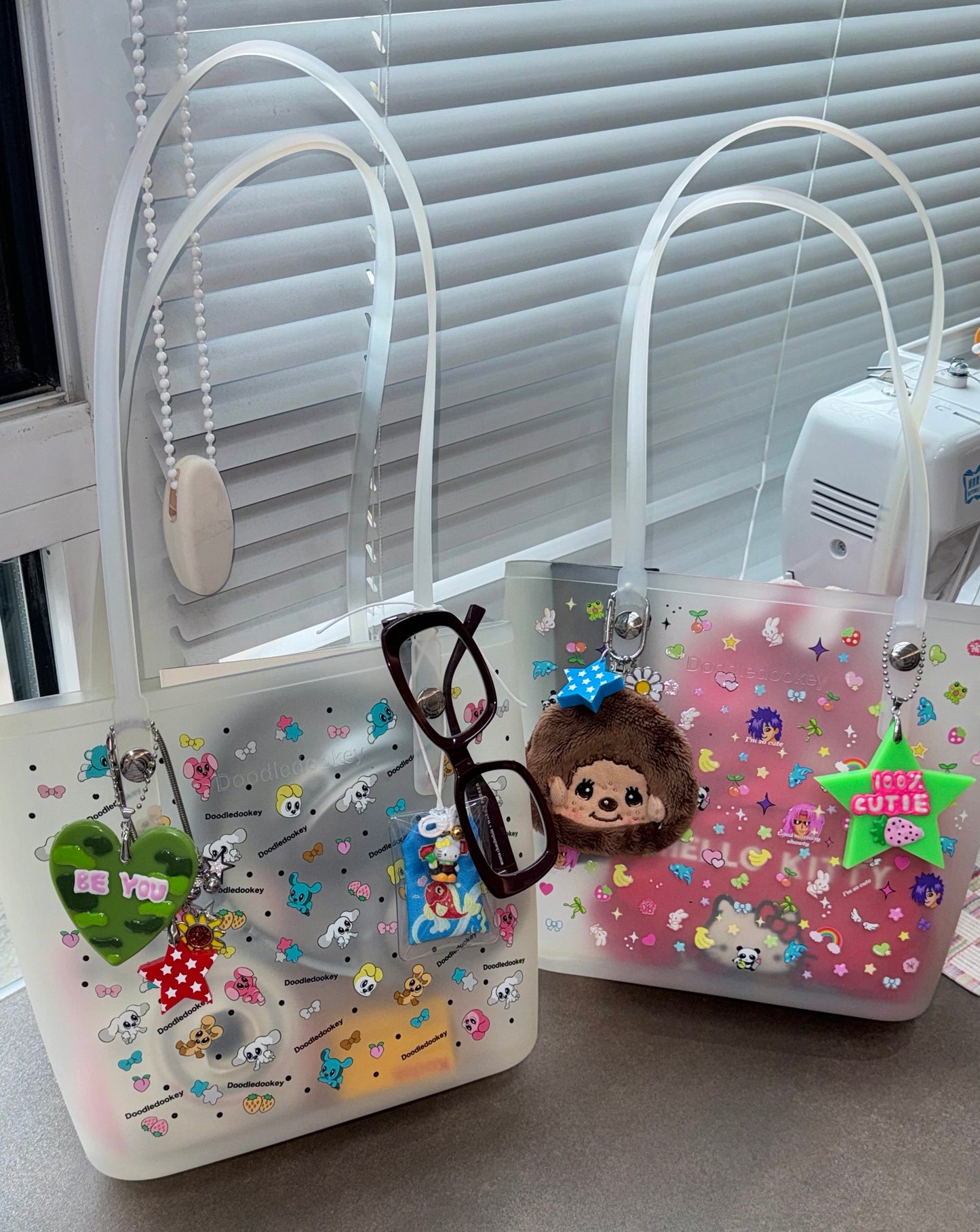 Emoji Tote Bag With Bag Charm Clear